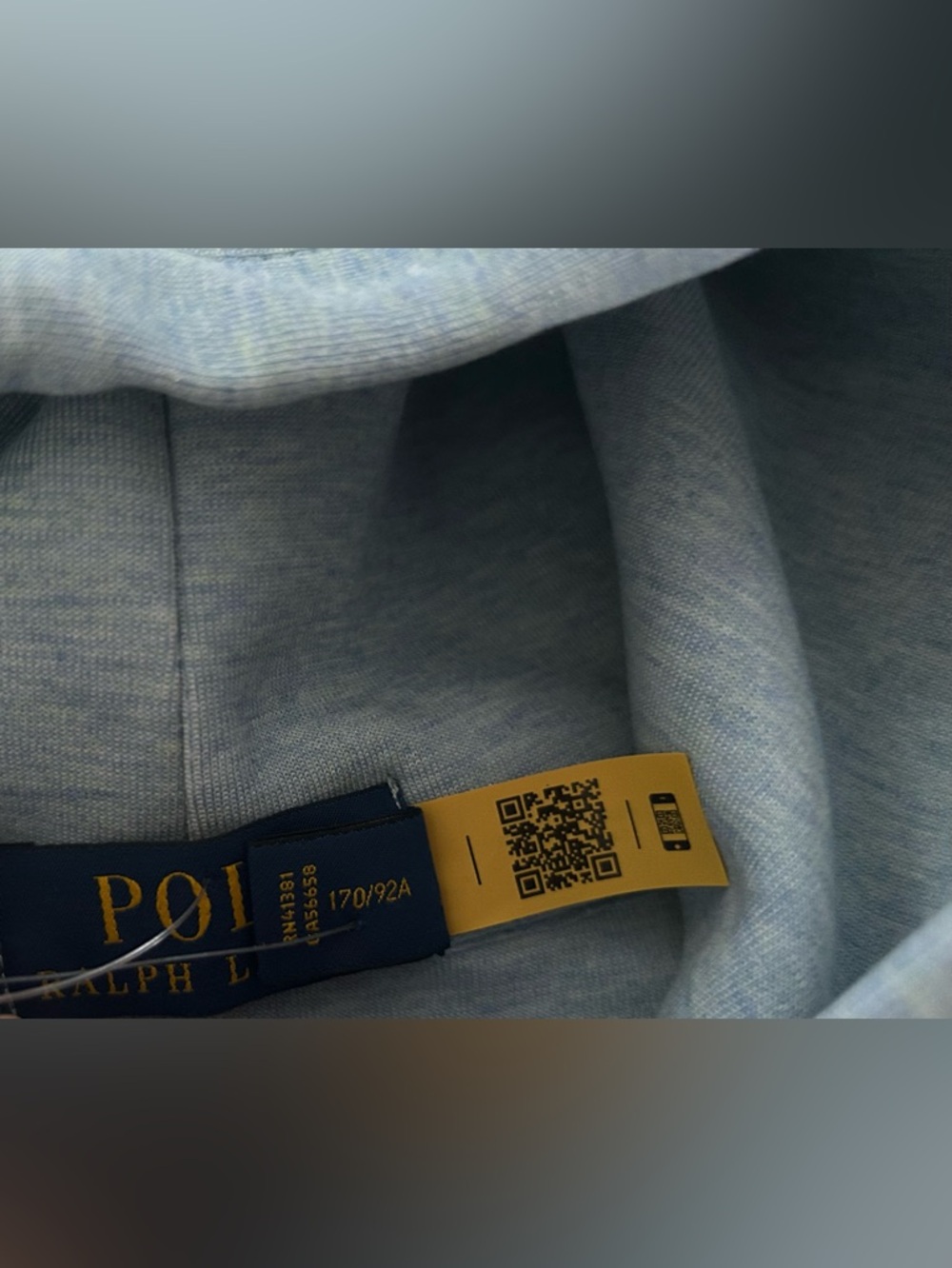 Polo Ralph Lauren NWT Double Knit Script Logo Hoodie Blue Heather Small - Picture 9 of 12